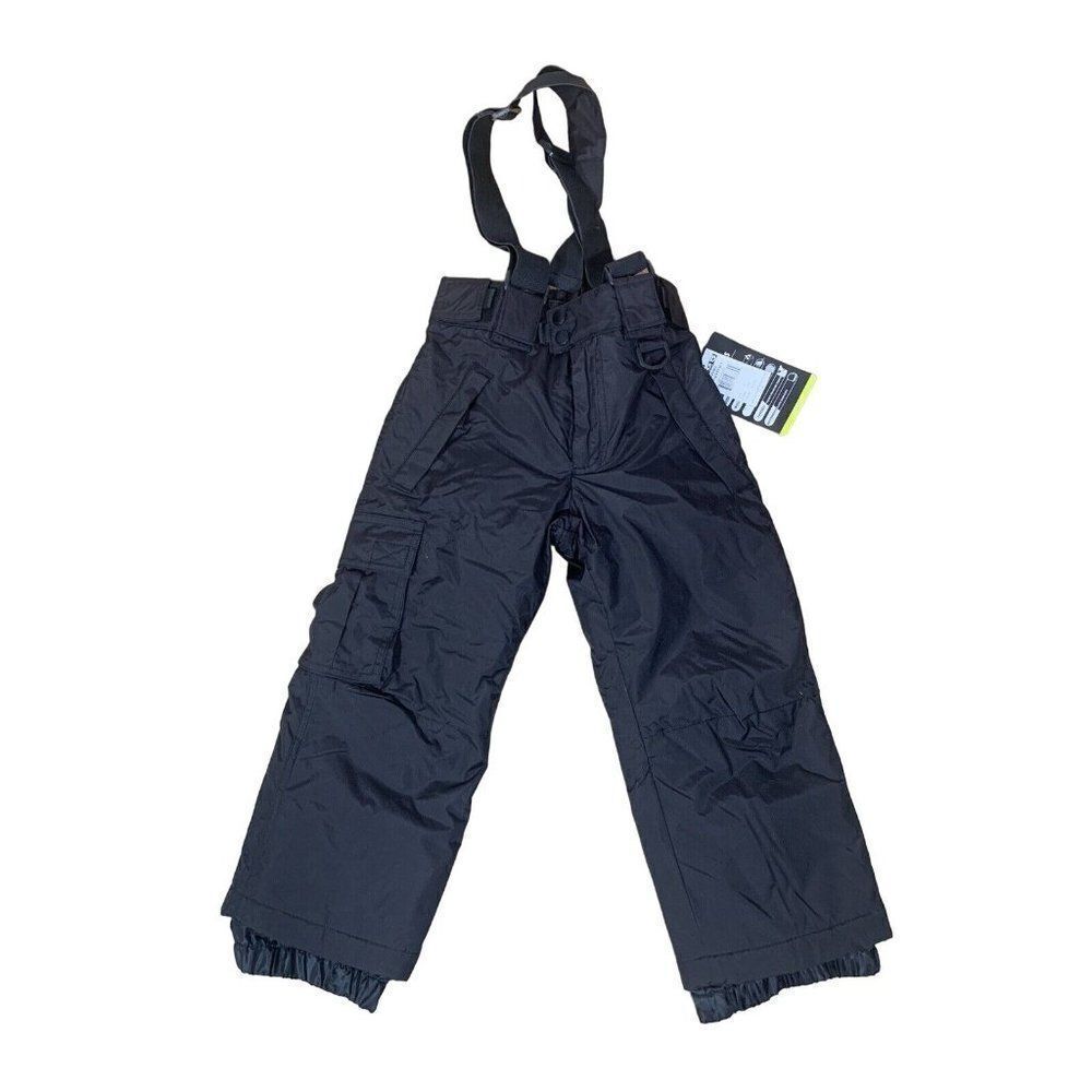 NEW Sport Essentials Kids 4 Unisex Black SNOW SKI PANTS SUSPENDERS Insulated NWT